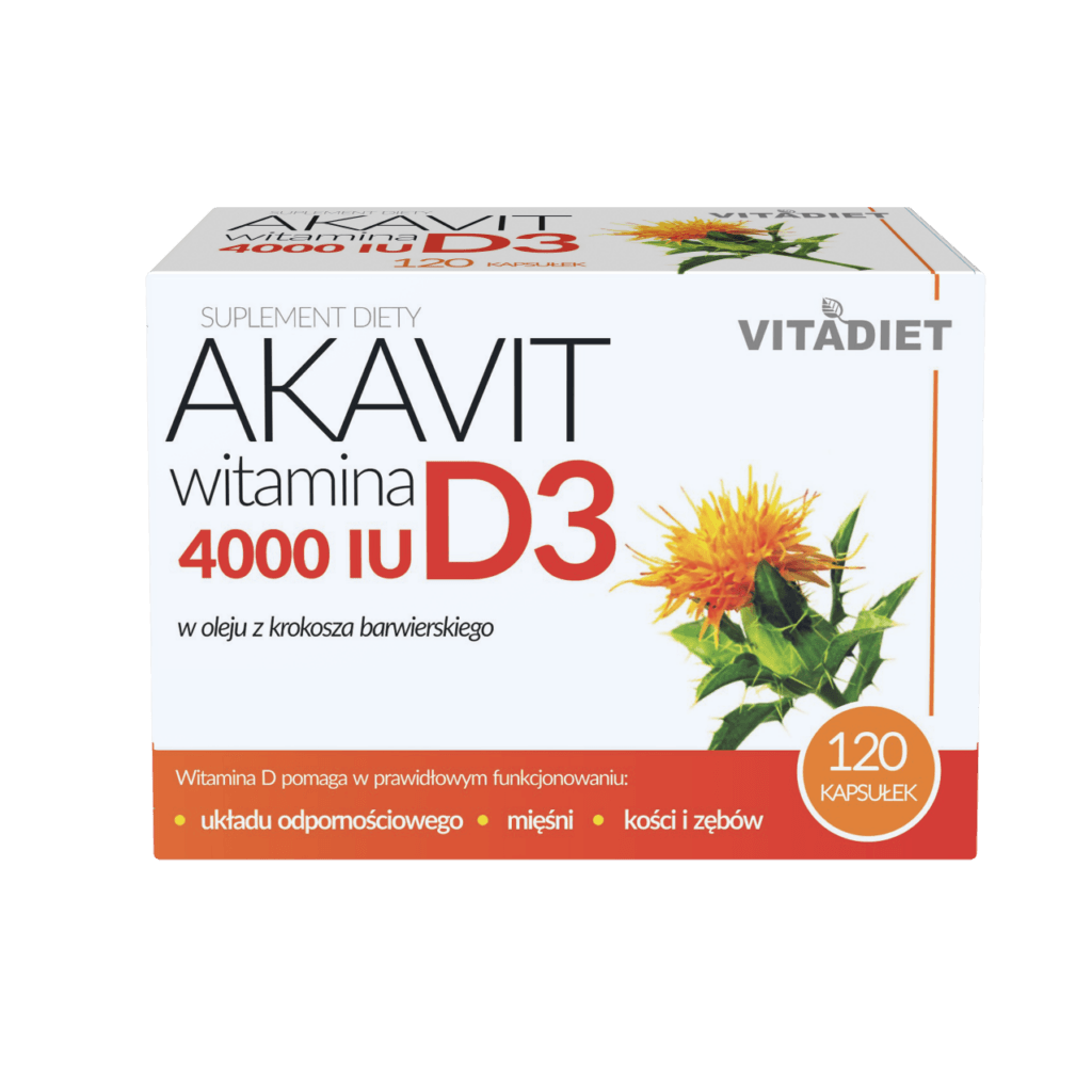 AKAVIT Witamina D3 4000 IU 120 kapsułek – suplement diety