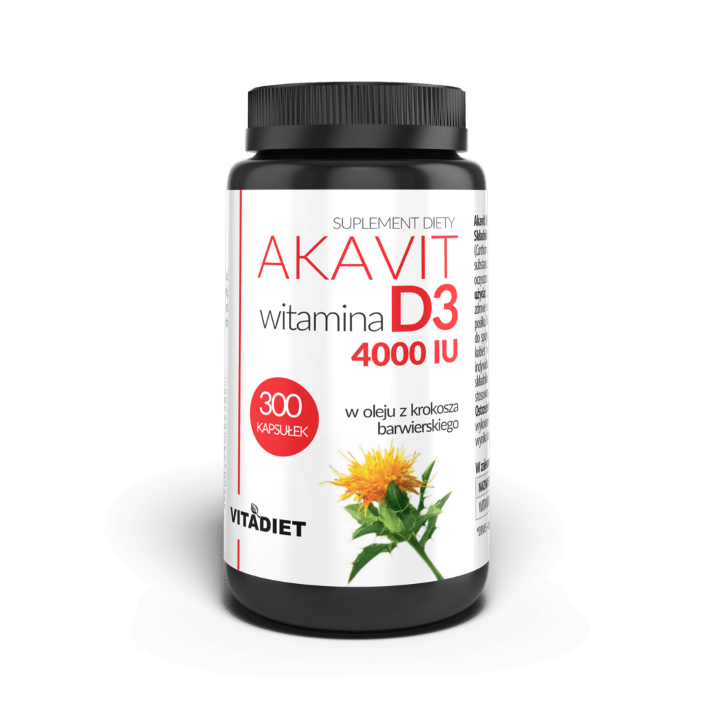 AKAVIT Witamina D3 4000 IU 300 kapsułek - suplement diety