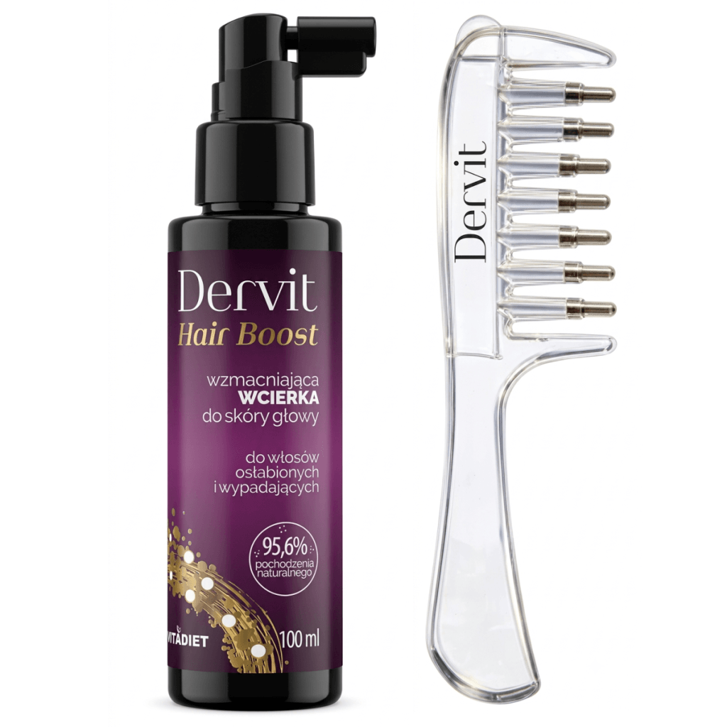 zestaw dervit hair boost z aplikatorem grzebieniem